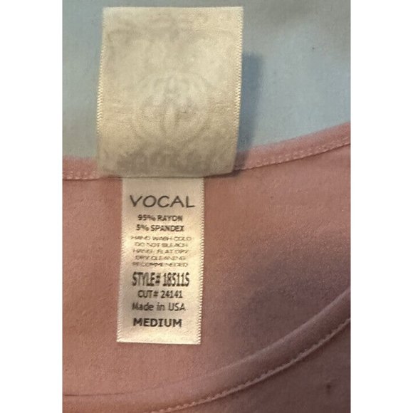 Women’s Vocal Studded Rhinesone Shirt Top In Pink Size Medium Made In USA - Picture 6 of 9